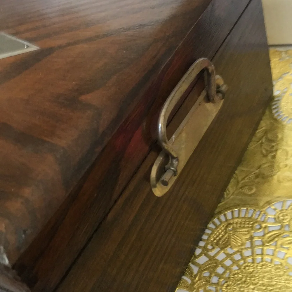 Vintage silverware set in original wooden chest with certificate of authenticity